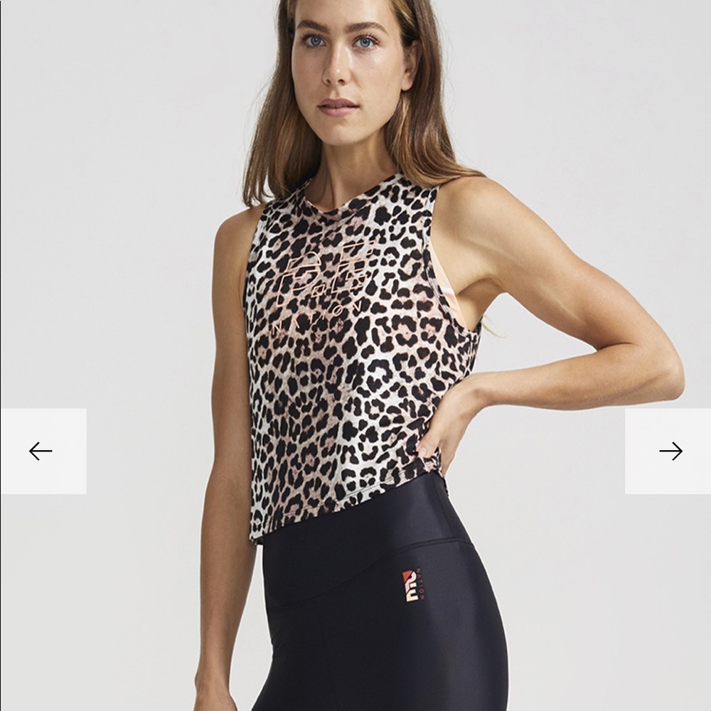 P.E. Nation Bar Down Tank-Linen Cheetah Print